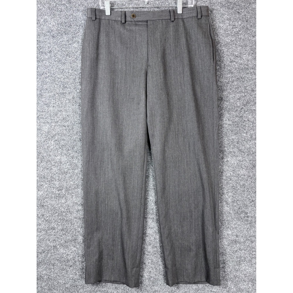 Brooks Brothers Dress Pants Mens 36x29.5 Grey 346 Madison Fit Wool Flat Front